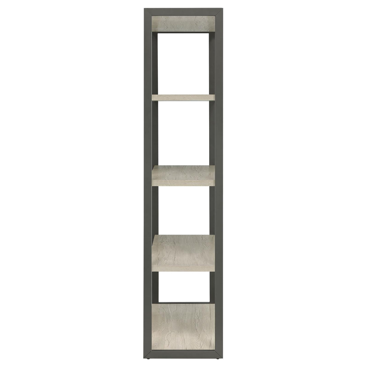 Loomis Whitewashed Gray 4-Shelf Bookcase