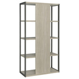 Loomis Whitewashed Gray 4-Shelf Bookcase