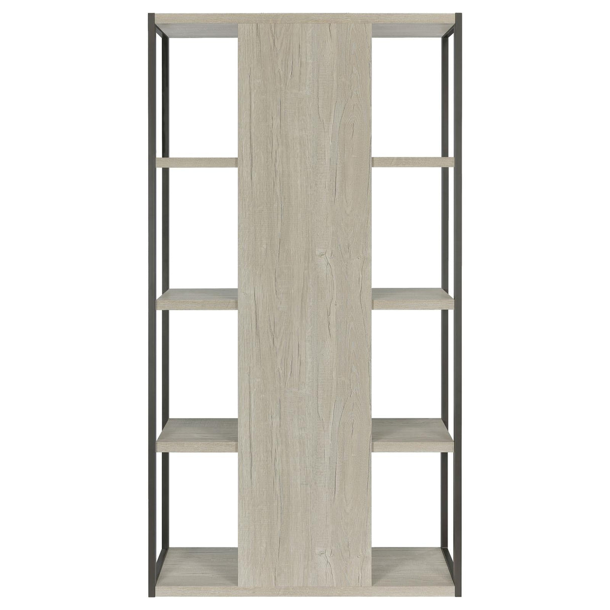 Loomis Whitewashed Gray 4-Shelf Bookcase