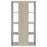 Loomis Whitewashed Gray 4-Shelf Bookcase