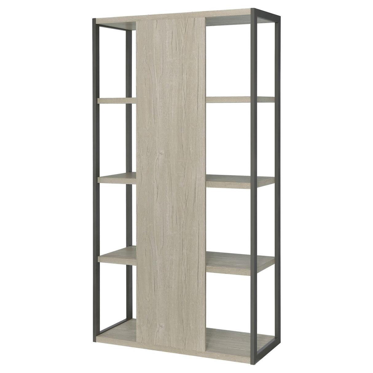 Loomis Whitewashed Gray 4-Shelf Bookcase