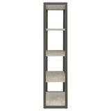 Loomis Whitewashed Gray 4-Shelf Bookcase