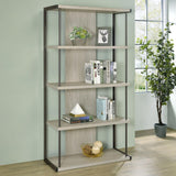 Loomis Whitewashed Gray 4-Shelf Bookcase