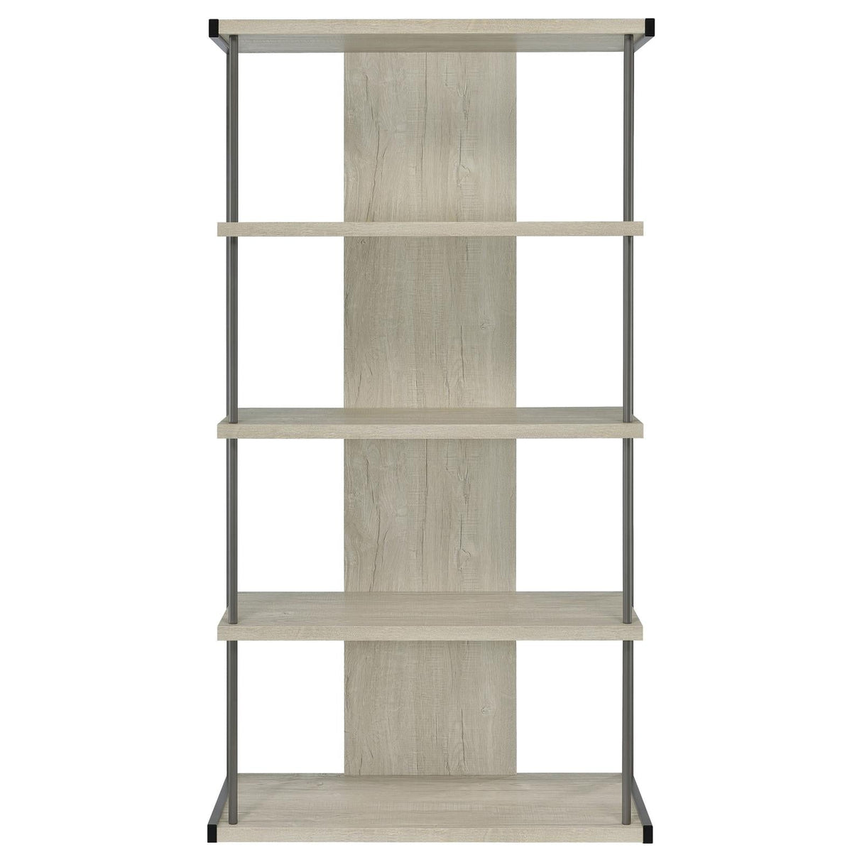 Loomis Whitewashed Gray 4-Shelf Bookcase