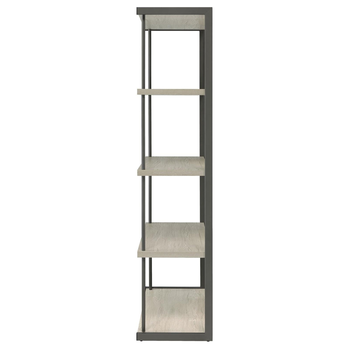 Loomis Whitewashed Gray 4-Shelf Bookcase