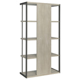 Loomis Whitewashed Gray 4-Shelf Bookcase