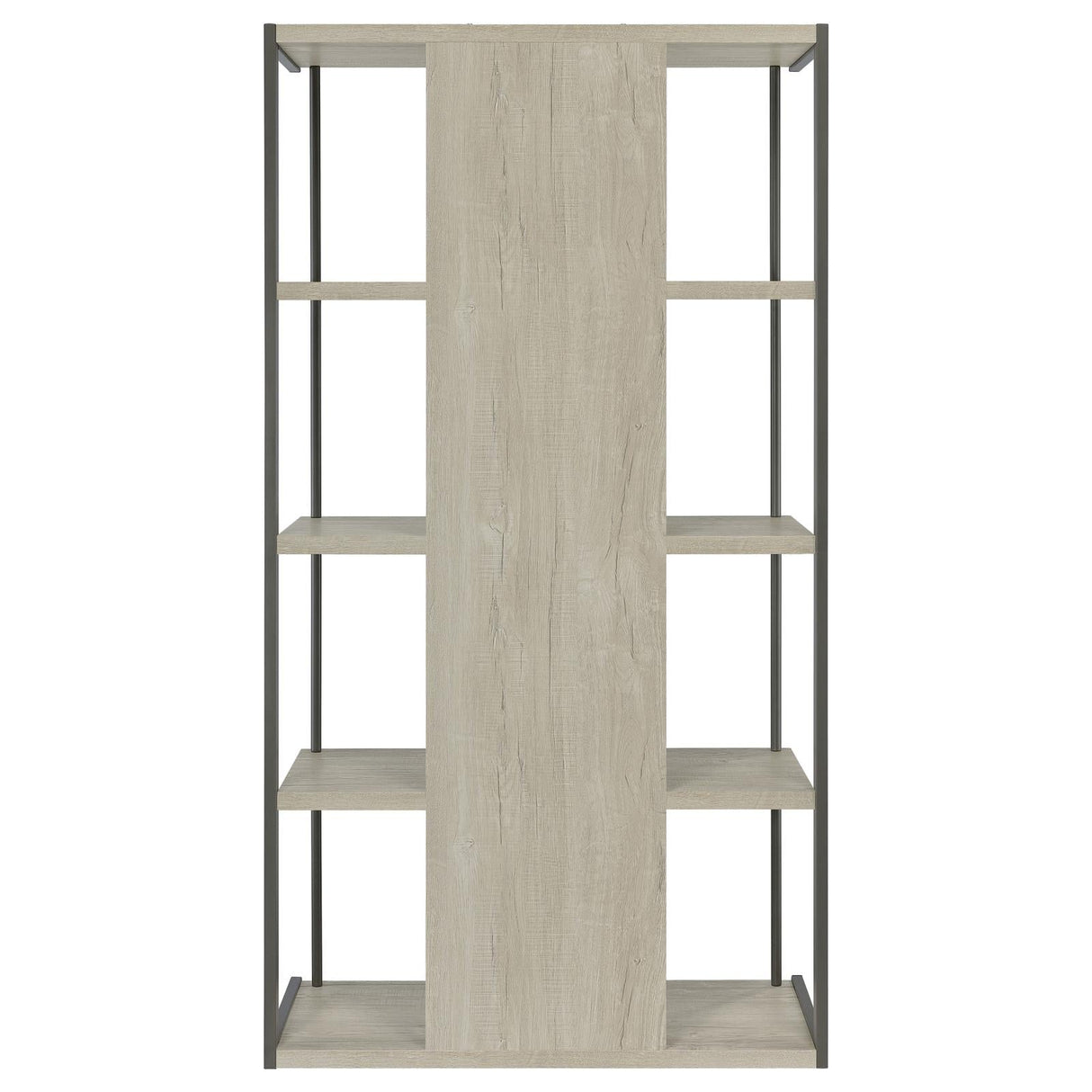 Loomis Whitewashed Gray 4-Shelf Bookcase