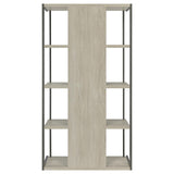 Loomis Whitewashed Gray 4-Shelf Bookcase