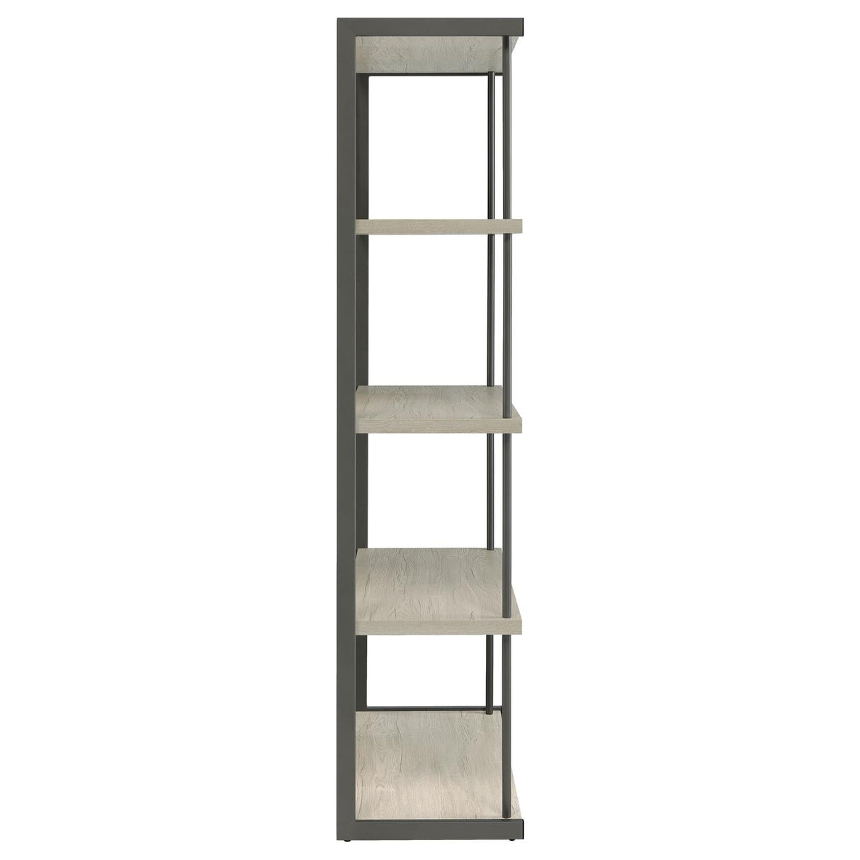 Loomis Whitewashed Gray 4-Shelf Bookcase