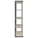 Loomis Whitewashed Gray 4-Shelf Bookcase