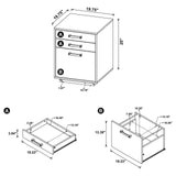 Loomis Whitewashed Gray 3-Drawer Square File Cabinet by Coaster at Eve Furniture