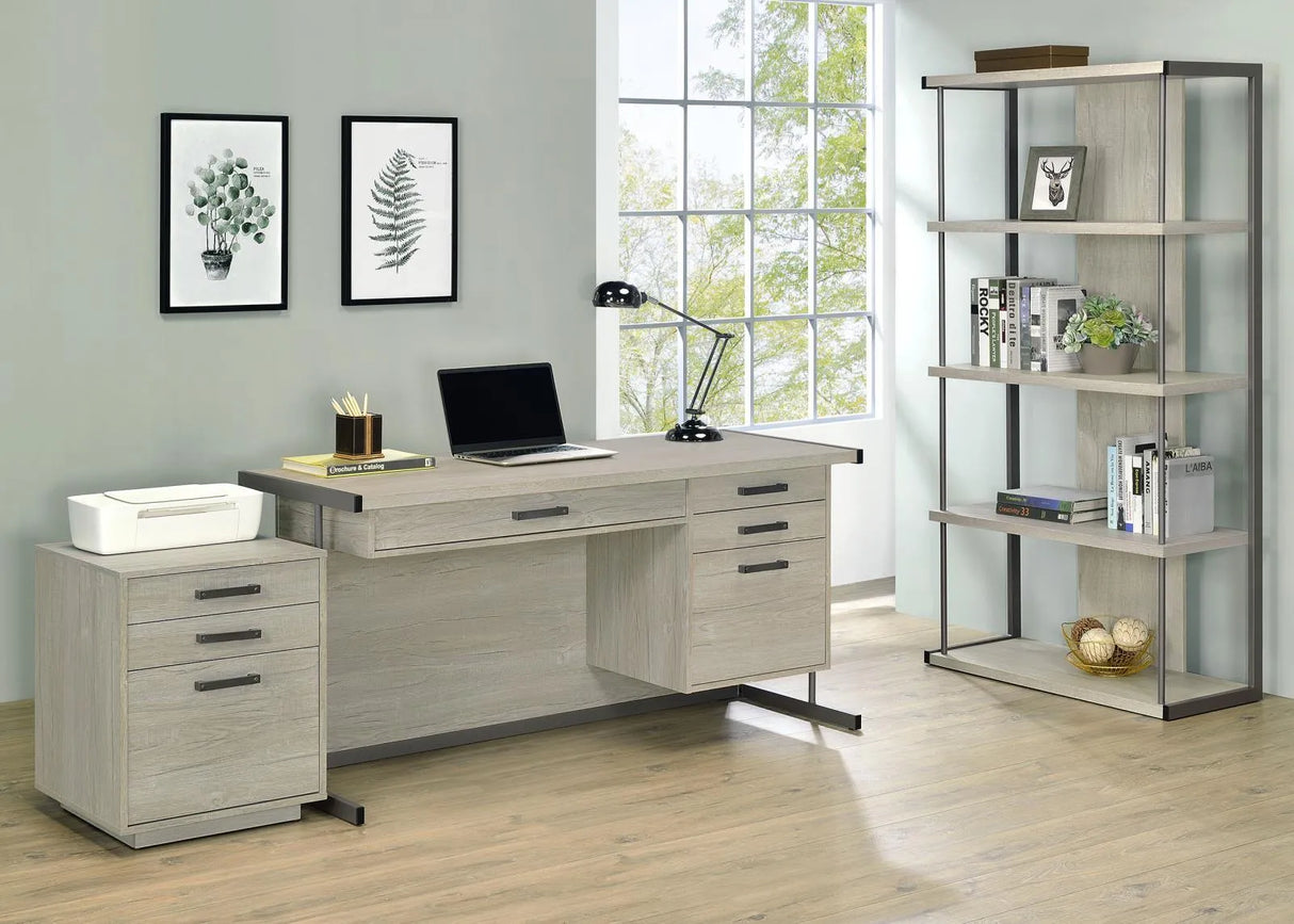 Loomis Whitewashed Gray 3-Drawer Square File Cabinet by Coaster at Eve Furniture