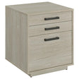 Loomis Whitewashed Gray 3-Drawer Square File Cabinet by Coaster at Eve Furniture