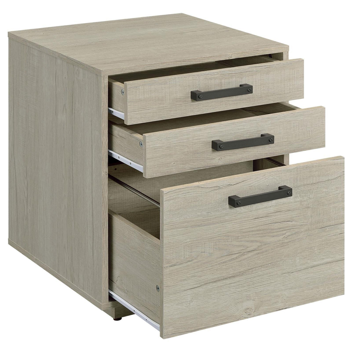 Loomis Whitewashed Gray 3-Drawer Square File Cabinet by Coaster at Eve Furniture