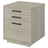 Loomis Whitewashed Gray 3-Drawer Square File Cabinet by Coaster at Eve Furniture