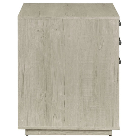 Loomis Whitewashed Gray 3-Drawer Square File Cabinet by Coaster at Eve Furniture