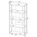 Loomis Whitewashed Gray 4-Shelf Bookcase by Coaster at Eve Furniture