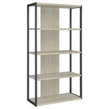 Loomis Whitewashed Gray 4-Shelf Bookcase by Coaster at Eve Furniture