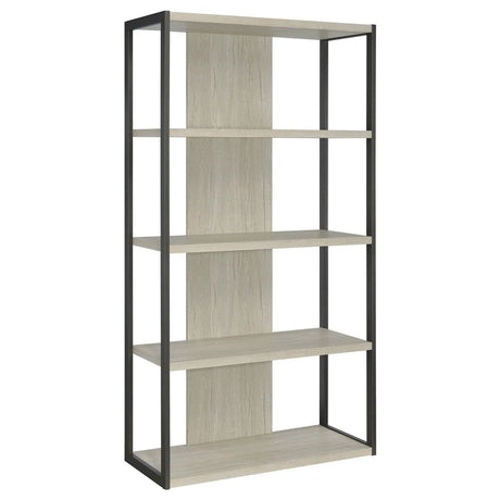 Loomis Whitewashed Gray 4-Shelf Bookcase by Coaster at Eve Furniture
