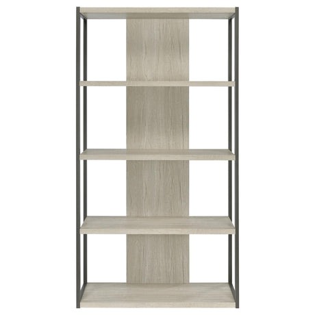 Loomis Whitewashed Gray 4-Shelf Bookcase by Coaster at Eve Furniture