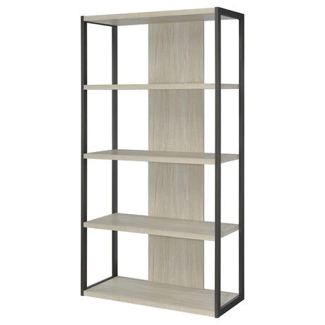Loomis Whitewashed Gray 4-Shelf Bookcase by Coaster at Eve Furniture