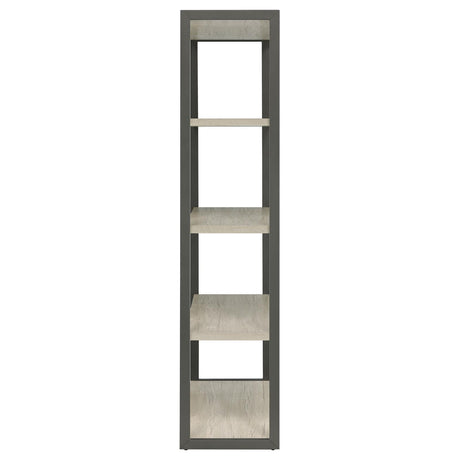 Loomis Whitewashed Gray 4-Shelf Bookcase by Coaster at Eve Furniture