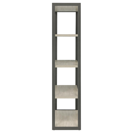 Loomis Whitewashed Gray 4-Shelf Bookcase by Coaster at Eve Furniture