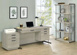 Loomis Whitewashed Gray/Gunmetal 4-Drawer Rectangular Office Desk by Coaster at Eve Furniture