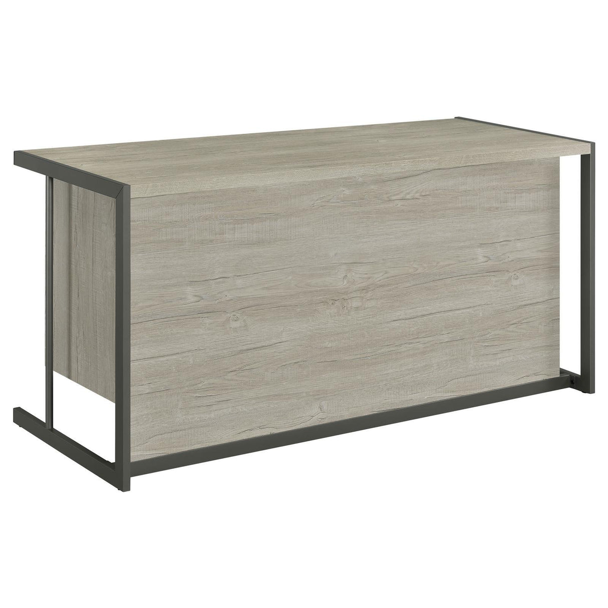 Loomis Whitewashed Gray/Gunmetal 4-Drawer Rectangular Office Desk by Coaster at Eve Furniture