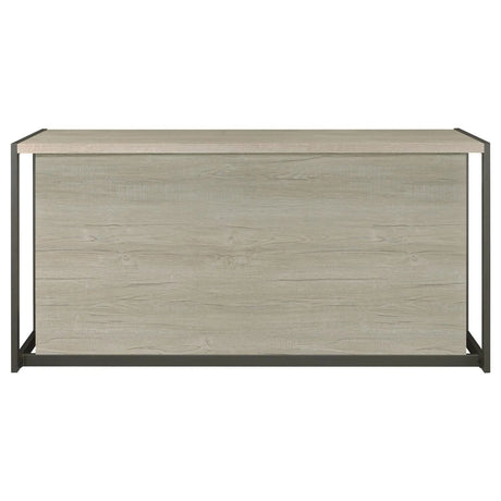 Loomis Whitewashed Gray/Gunmetal 4-Drawer Rectangular Office Desk by Coaster at Eve Furniture