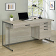 Loomis Whitewashed Gray/Gunmetal 4-Drawer Rectangular Office Desk by Coaster at Eve Furniture