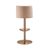 Loosha Cafe Au Lait Performance Vegan Leather and Rose Gold Adjustable Stool by TOV Furniture at Eve Furniture