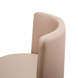 Loosha Cafe Au Lait Performance Vegan Leather and Rose Gold Adjustable Stool by TOV Furniture at Eve Furniture