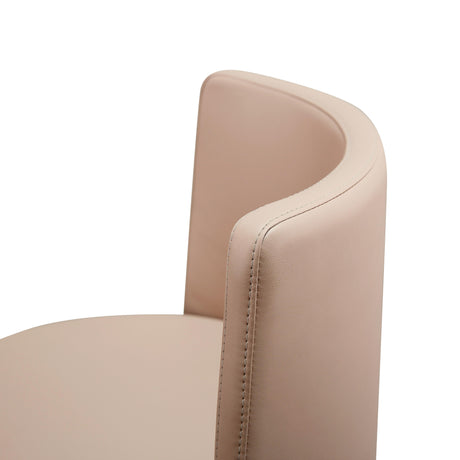 Loosha Cafe Au Lait Performance Vegan Leather and Rose Gold Adjustable Stool by TOV Furniture at Eve Furniture