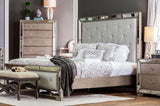 Loraine Champagne Tufted King Panel Bed by Furniture of America at Eve Furniture