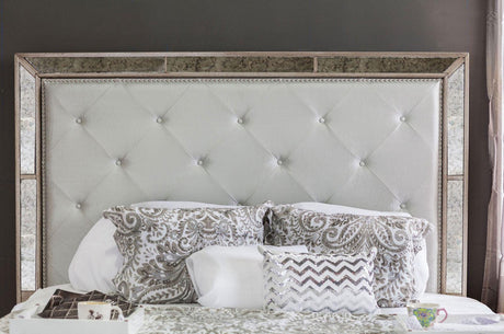 Loraine Champagne Tufted King Panel Bed by Furniture of America at Eve Furniture