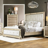 Loraine Champagne Tufted King Panel Bed by Furniture of America at Eve Furniture