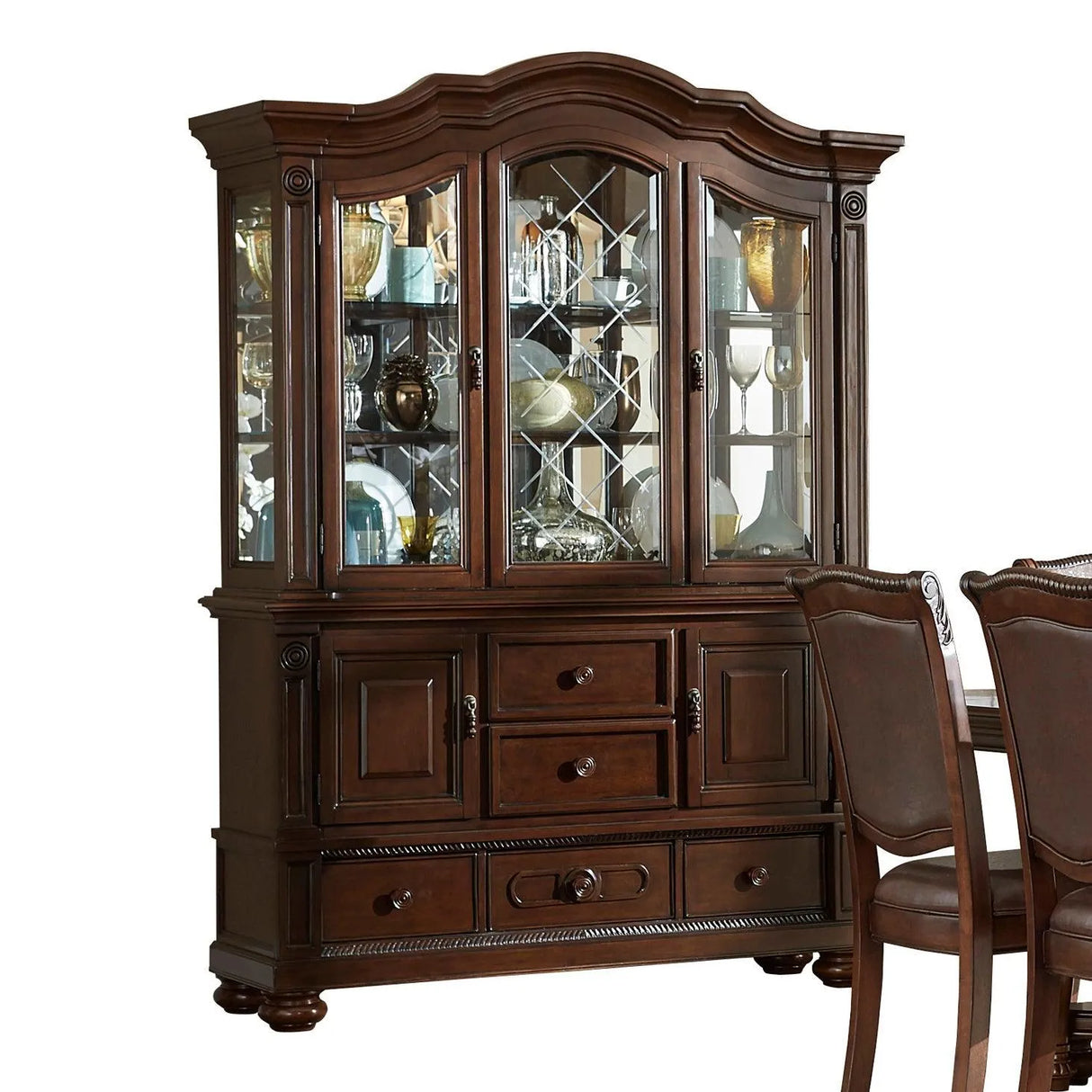 Lordsburg Brown Chery Buffet & Hutch by Homelegance at Eve Furniture