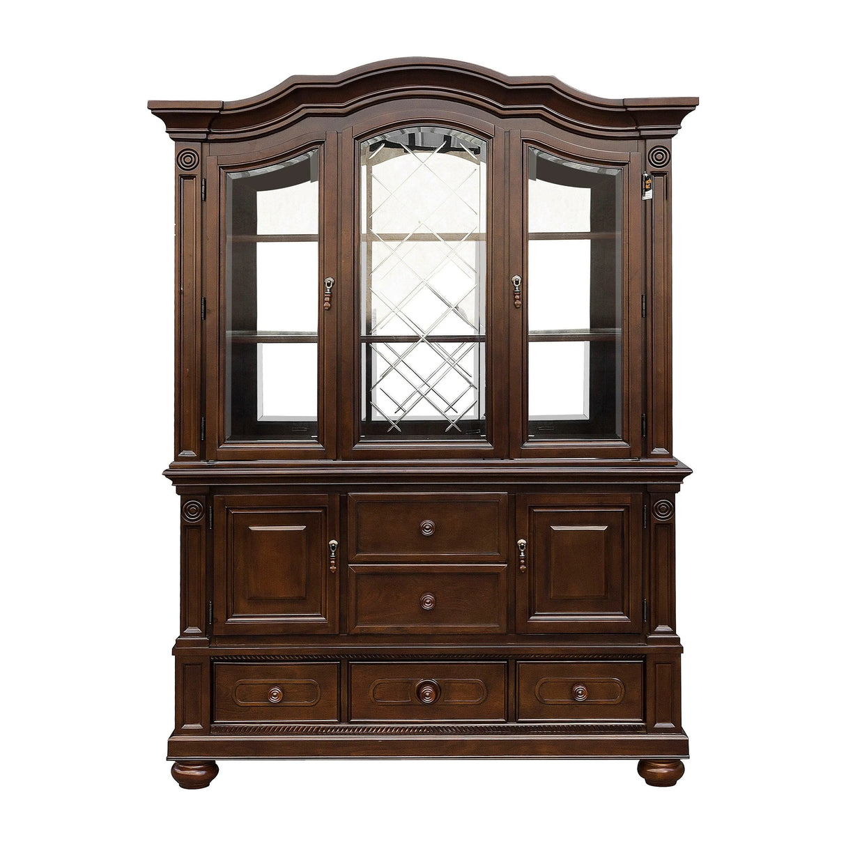Lordsburg Brown Chery Buffet & Hutch by Homelegance at Eve Furniture
