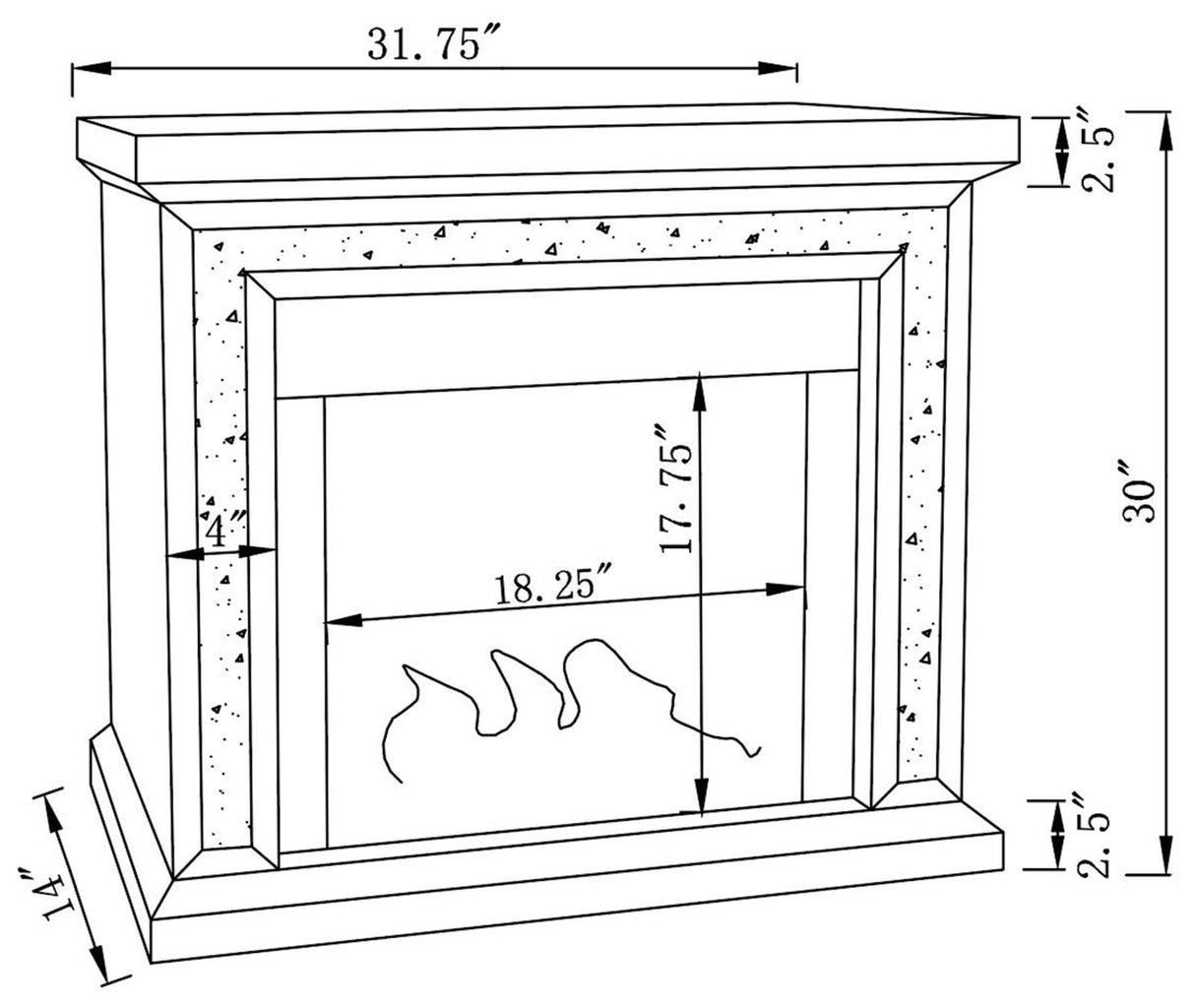 Lorelai Rectangular Freestanding Fireplace Mirror