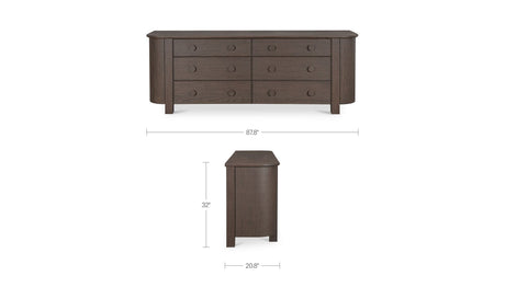 Loren 6 Drawer Dresser Dark Brown by Moe's Home at Eve Furniture