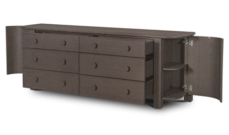 Loren 6 Drawer Dresser Dark Brown by Moe's Home at Eve Furniture