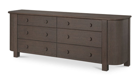 Loren 6 Drawer Dresser Dark Brown by Moe's Home at Eve Furniture