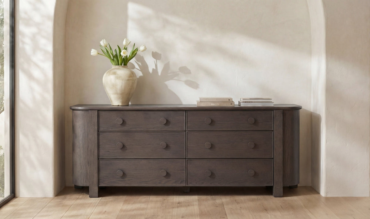 Loren 6 Drawer Dresser Dark Brown by Moe's Home at Eve Furniture