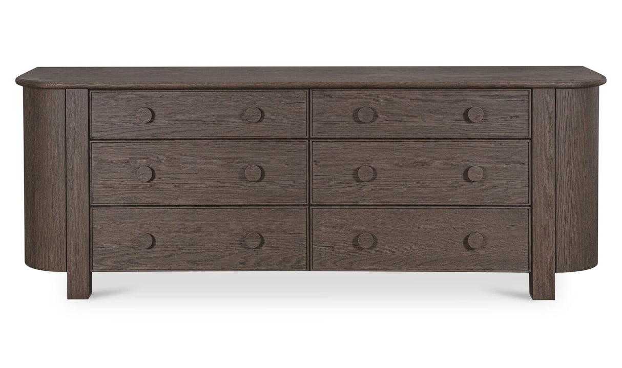 Loren 6 Drawer Dresser Dark Brown by Moe's Home at Eve Furniture