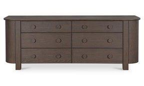 Loren 6 Drawer Dresser Dark Brown by Moe's Home at Eve Furniture