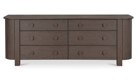 Loren 6 Drawer Dresser Dark Brown by Moe's Home at Eve Furniture