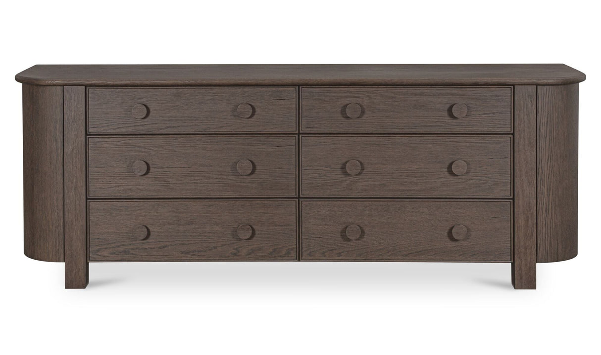 Loren 6 Drawer Dresser Dark Brown by Moe's Home at Eve Furniture