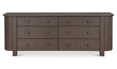 Loren 6 Drawer Dresser Dark Brown by Moe's Home at Eve Furniture