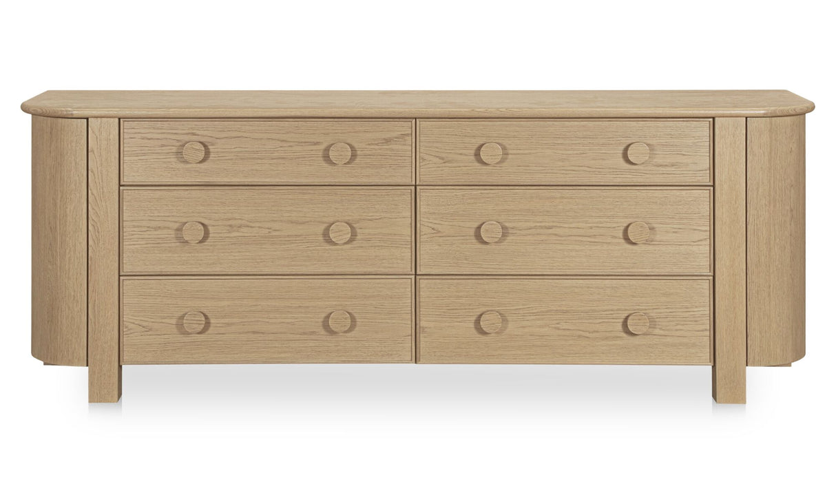 Loren 6 Drawer Dresser Natural by Moe's Home at Eve Furniture